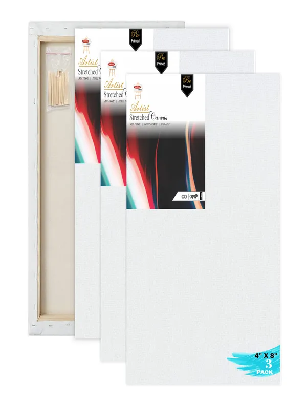4X8_STRETCHED_WHITE_PRIMED_COTTON_PRE_STRETCHED_CANVAS_WITH_WOODEN_FRAME_PACK_OF_3