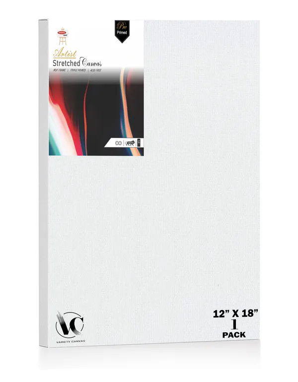 Variety_Canvas®___12"x18"_(30x45_cm),_Pack_of_1__Artist_Series_10_Oz_100%_Cotton_Pre-Stretched_Canvas_with_Wooden_Frame_20x25_mm_|_Primed_Canvas_Stretched_for_Oil_&_Acrylic_Painting.