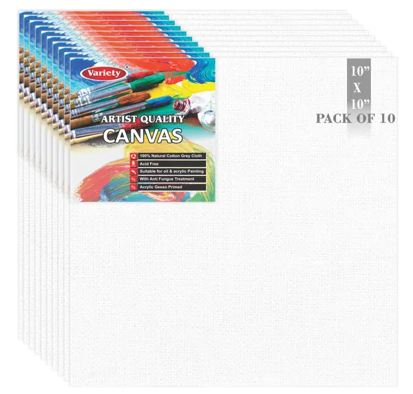 10_X_10_Inch_Cotton_Canvas_Board_for_Acrylic_Painting,_25x25_cm,_Medium_Grain_Triple_Primed_White_Color_0