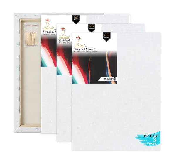 White_Primed_Cotton_Pre_Stretched_Canvas_With_Wooden_Frame_Pack_Of_3