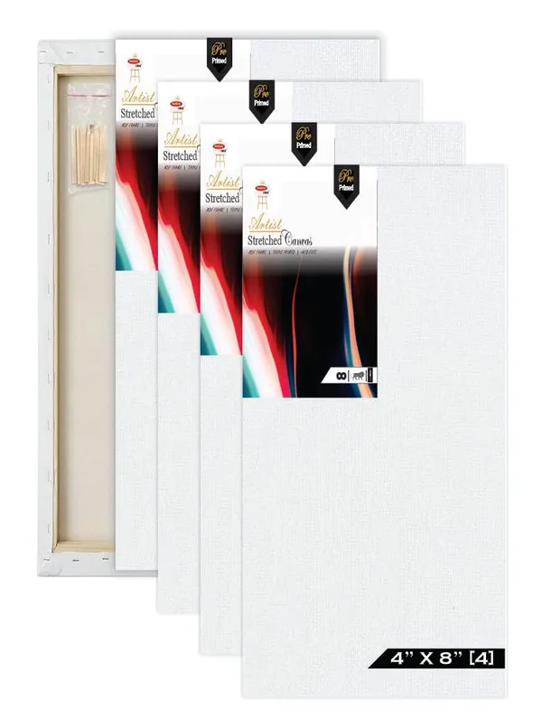 4X8__STRETCHED__WHITE_PRIMED_COTTON_PRE_STRETCHED_CANVAS_WITH_WOODEN_FRAME_PACK_OF_4