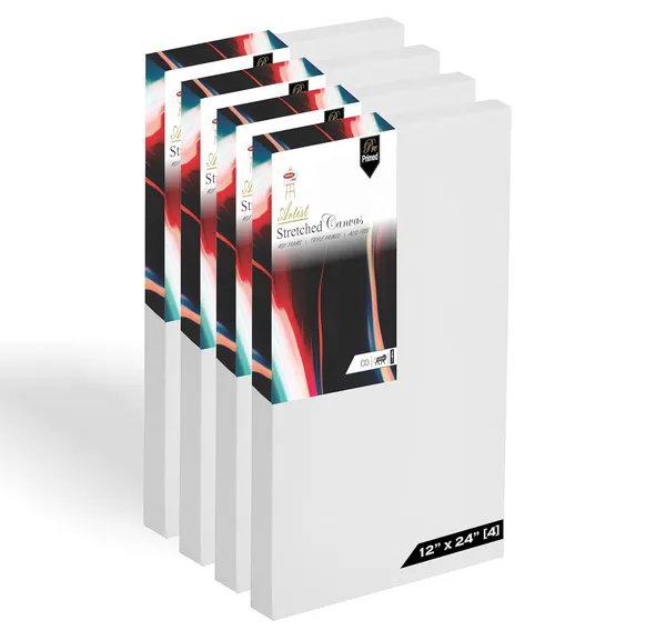 White_Stretched_Canvas_Pack_Of_4