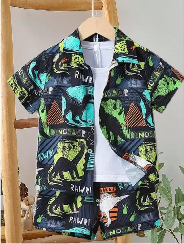 BLACK_DINOSOR_PRINTED_SHIRT_&_SHORT