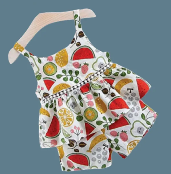 Cotton_Multicolour_Printed_Fruit_Top__Short_For_Girl