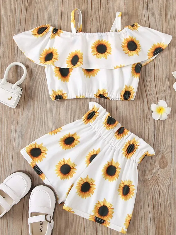 Sun_Printed_Beutifull_Top__Short_For_Girl