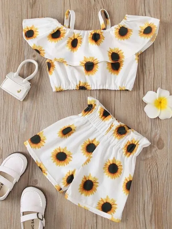 Sun_Printed_Beutifull_Top__Short_For_Girl
