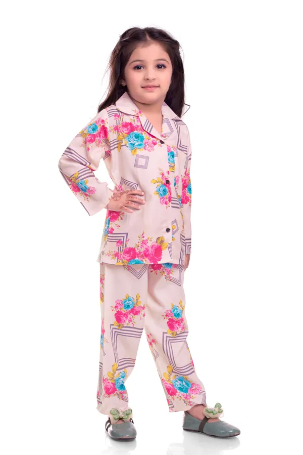 Cotton_Pink_Floral_Printed_Night_Co-Ords_Set_For_Kids