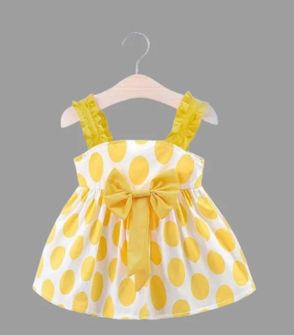 Yellow_Circle_Printed_Frock_For_Girl