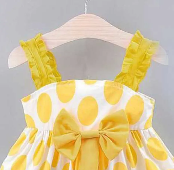 Yellow_Circle_Printed_Frock_For_Girl