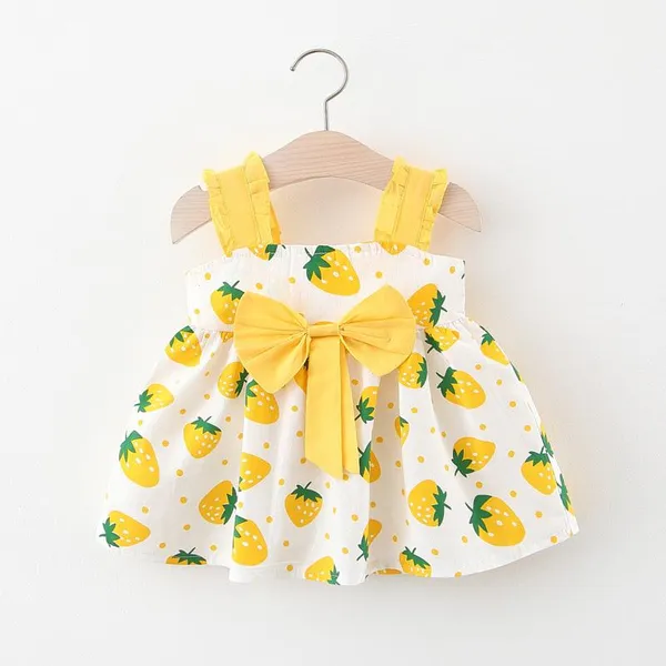 Yellow_Printed_Strawberry_Frock_For_Girl