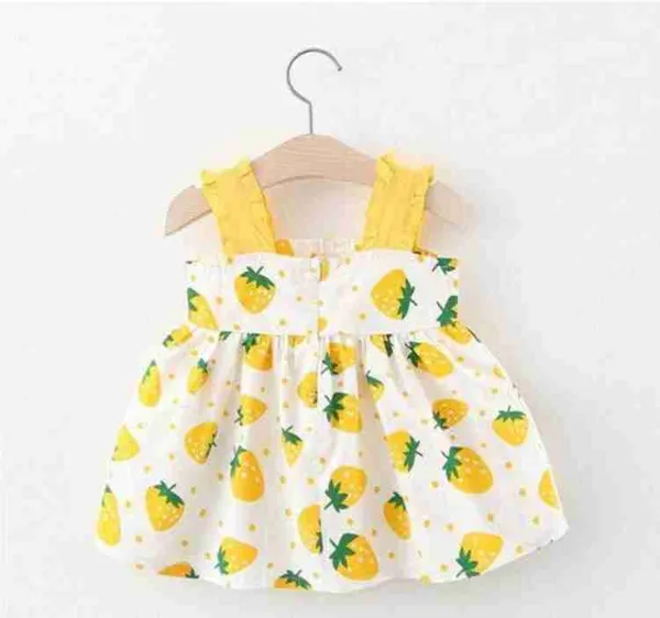 Yellow_Printed_Strawberry_Frock_For_Girl