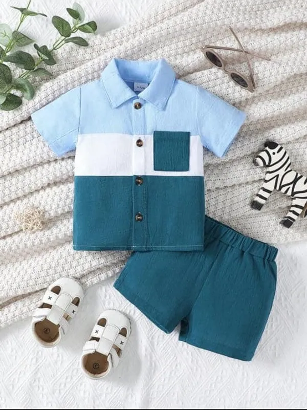 Sky_Blue_Three_Tone_Stylish_Shirt__Short_For_Kids