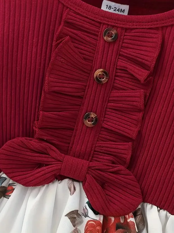 Red_Flower_Western_Design_Frock_For_Girl
