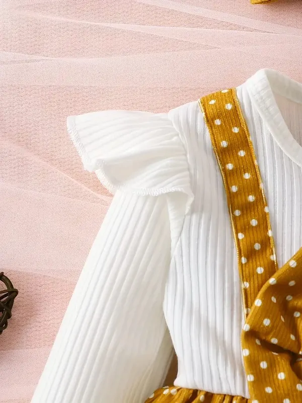 Golden_Stylish_Party_Polka_Dress_For_Girls