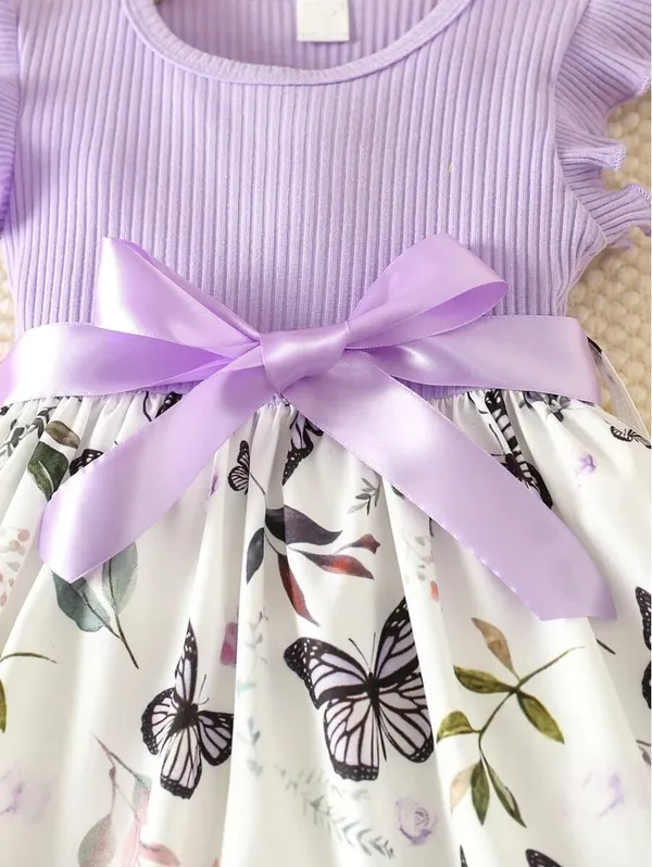 Purple_Butterfly_Printed_Floral_Dress_For_Girls