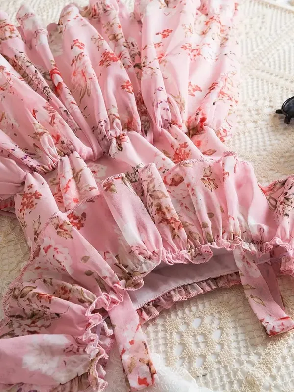 Light_Pink_Disney_Princess_Floral_Dress_For_Girls