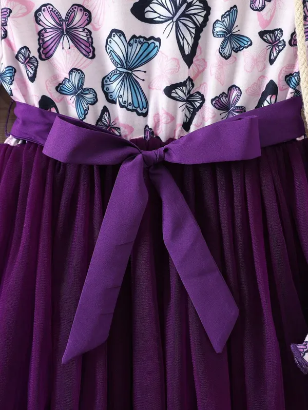 Georgette_Purple_Butterfly_Printed_Dress_For_Girls