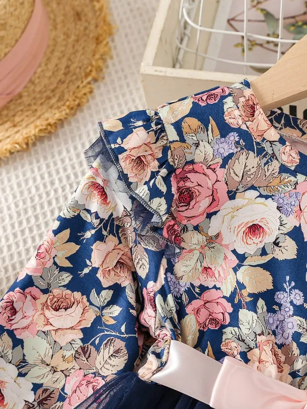 Nevy_Blue_Printed_Cute_Floral_Net_Dress_For_Girls