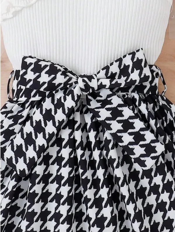 Chic_Black__White__Skirt_Set_For_Kids