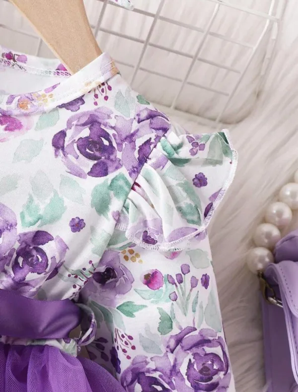 Purple_Elegant_Purple_Floral_Tulle_Dress_With_Matching_Headband_For_Girls