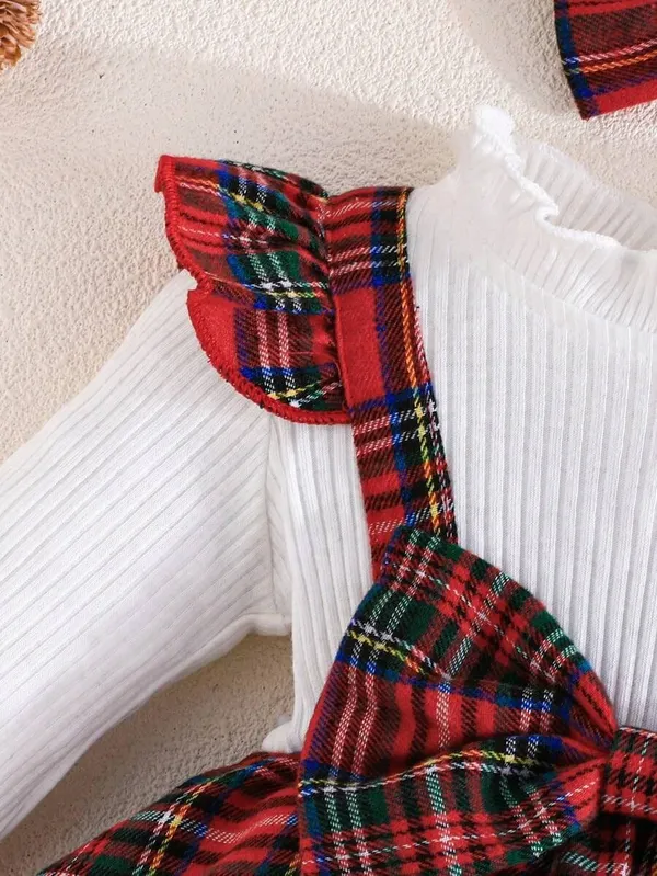 Red_And_White_Adorable_Red_Plaid_Suspender_Dress_