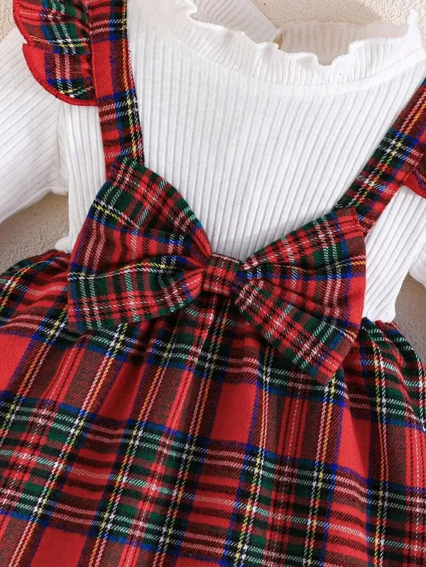 Red_And_White_Adorable_Red_Plaid_Suspender_Dress_