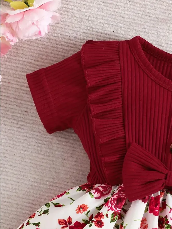 Red__Floral_Elegant_Baby_Dress_For_Girls