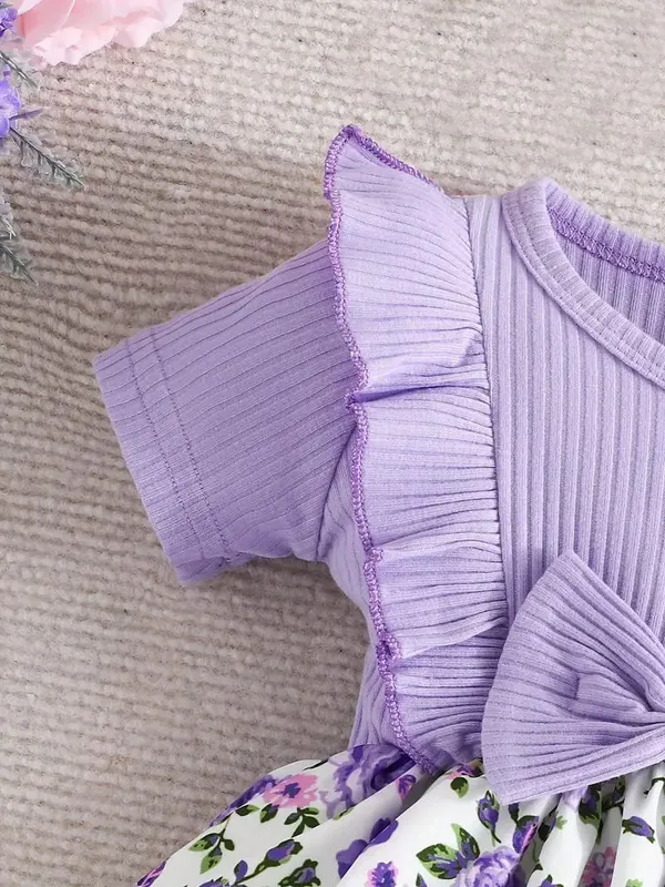 Georgette_Purple_Adorable_Lilac_Floral_Dress_For_Baby_Girls