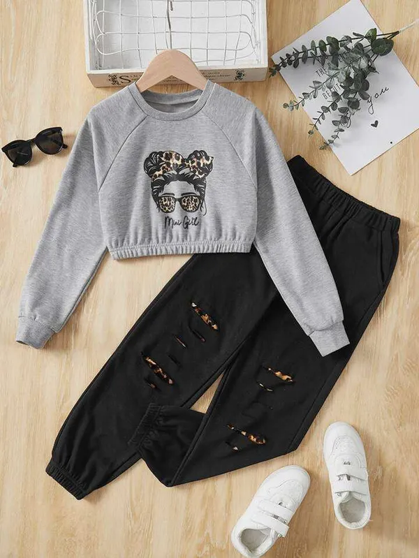 GRAY_MINI_GIRLS_DISNEY_ADORABLE_TOP_&_BOTTOM