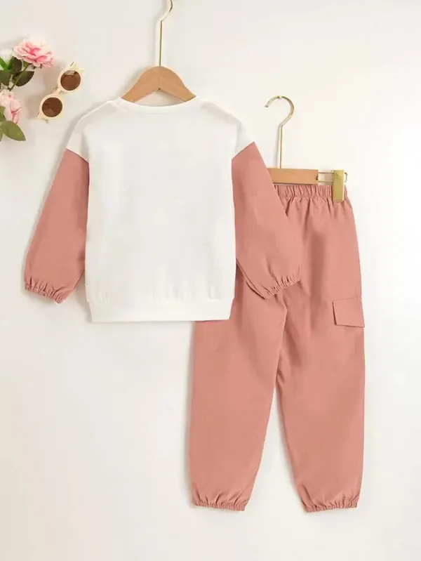 LIGHT_ORANGE_CUTE_GIRL_STYLE_JOGGER_&_T-SHIRT