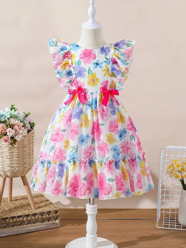 PINK_RAINBOW_MALTI_DISNEY_FLORAL_DRESS