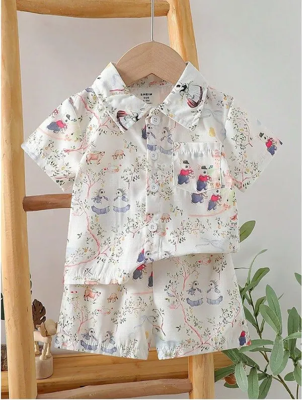 WHITE_CARTTON_PRINTED_SHIRT_AND_SHORT