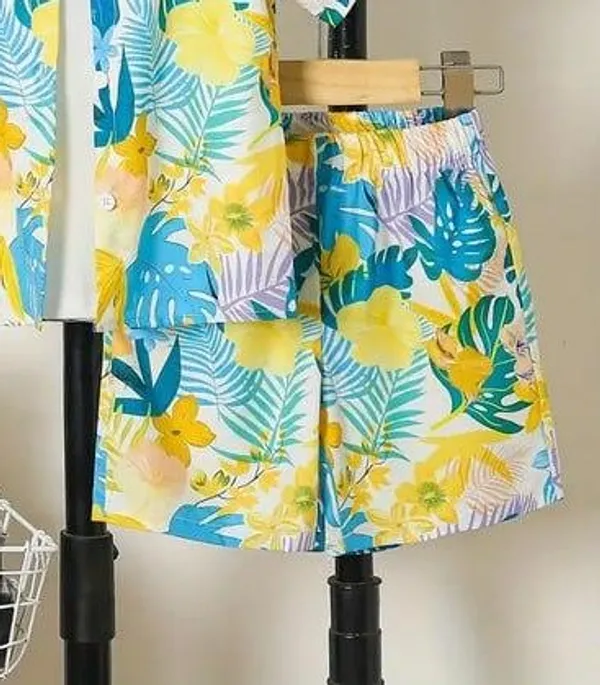 YELLOW_LEAF_PRINTED_STYLE_SHIRT_&_SHORT