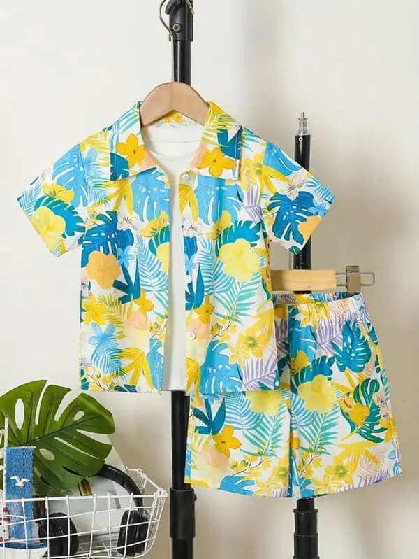 YELLOW_LEAF_PRINTED_STYLE_SHIRT_&_SHORT