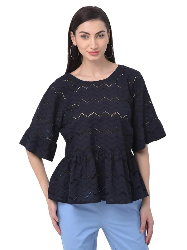 Navy_Blue_Cotton_Premium_&_Elegant_Top_For_Women