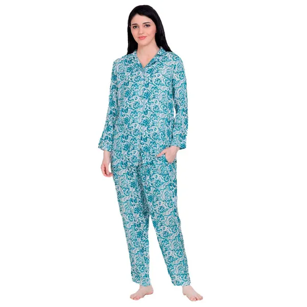 Bottle_Green_Blended_Premium_&_Elegant_Shirt_&_Pyjama_For_Women