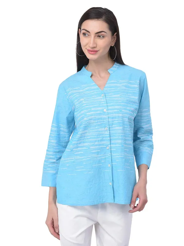 Light_Blue_Cotton_Premium_&_Elegant_Top_For_Women