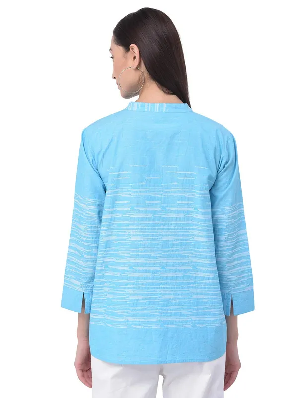 Light_Blue_Cotton_Premium_&_Elegant_Top_For_Women