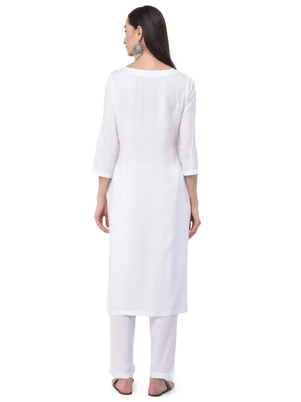 White_Cotton_Premium_&_Elegant_Kurta_&_Pant_For_Women