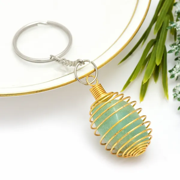 Gemstone_Spiral_Cage_Keychains