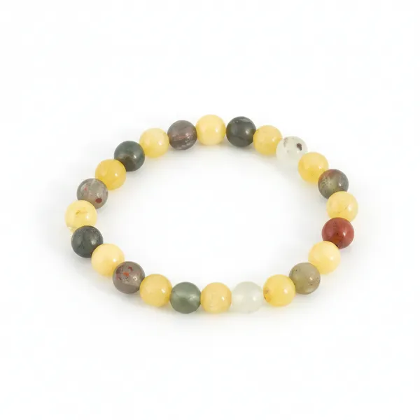 Multi-Color_Amber_(Yellow,_Brown_&_Greenish_Beads)_Handband