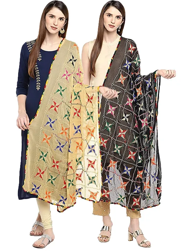 Chiffon_Phulkari_Embroidered_Dupatta