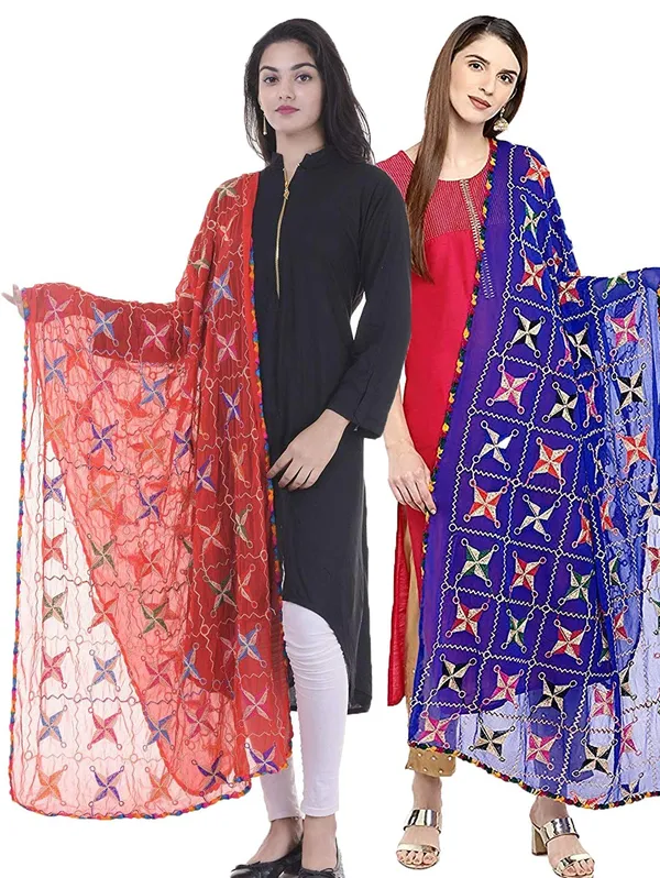 Chiffon_Phulkari_Embroidered_Dupatta