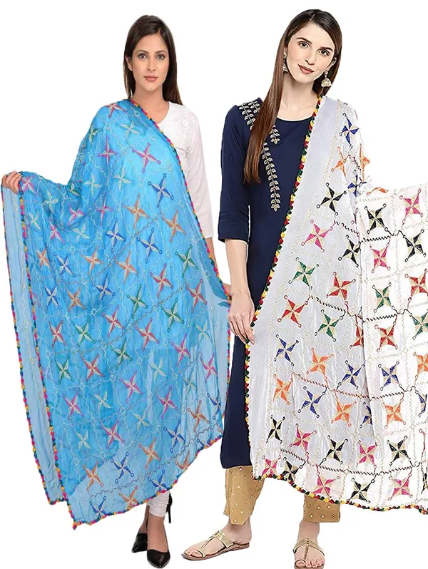 Chiffon_Phulkari_Embroidered_Dupatta