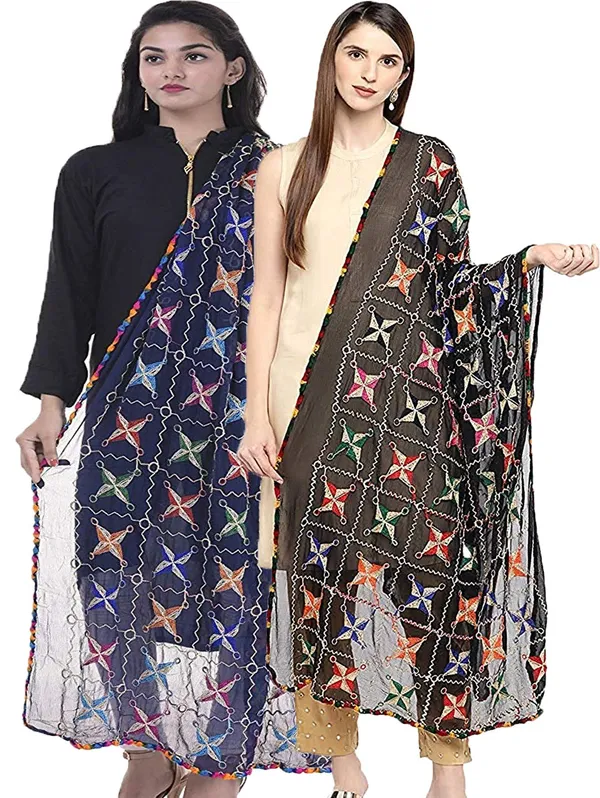 Chiffon_Phulkari_Embroidered_Dupatta