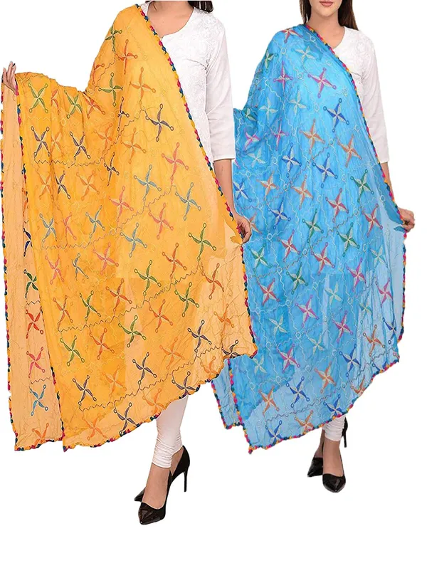 Chiffon_Phulkari_Embroidered_Dupatta