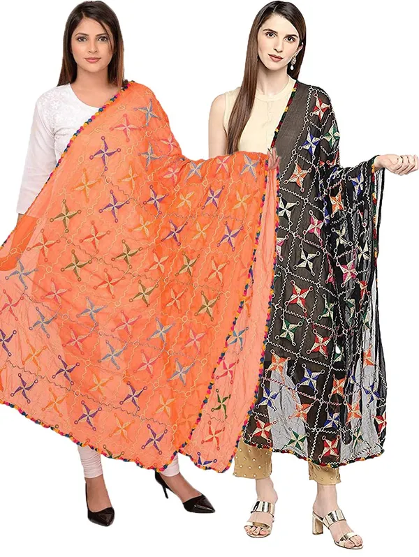 Chiffon_Phulkari_Embroidered_Dupatta