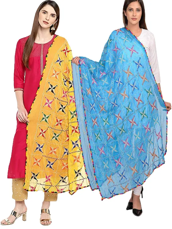 Chiffon_Phulkari_Embroidered_Dupatta