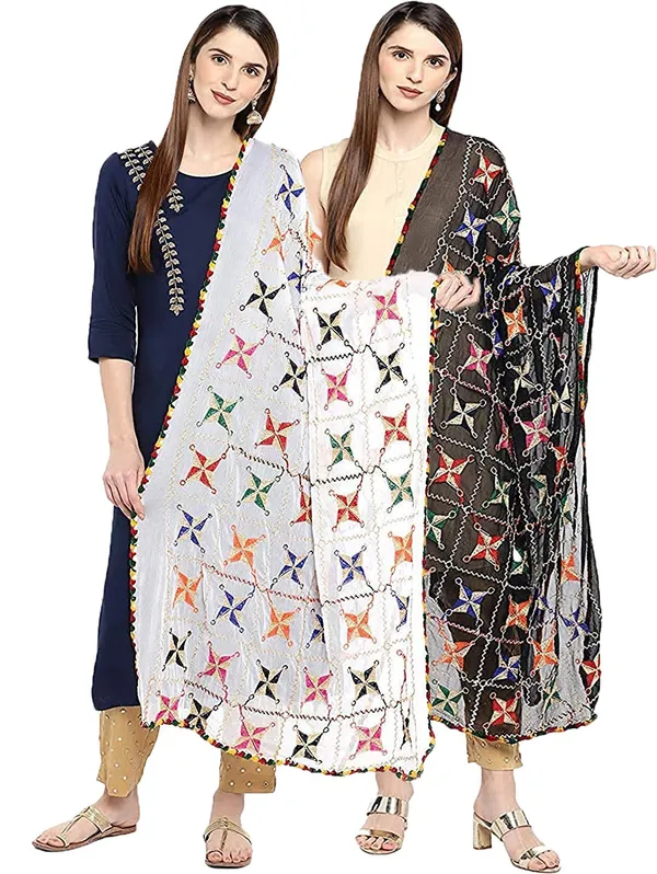 Chiffon_Phulkari_Embroidered_Dupatta