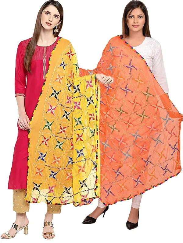 Chiffon_Phulkari_Embroidered_Dupatta